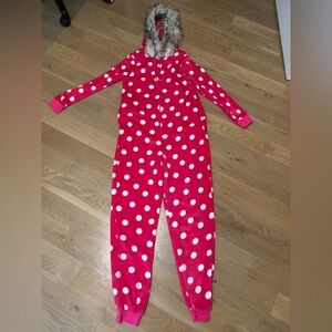 Polka Dot Full Body Jammies Pajamas - Women Juniors Size medium Costume